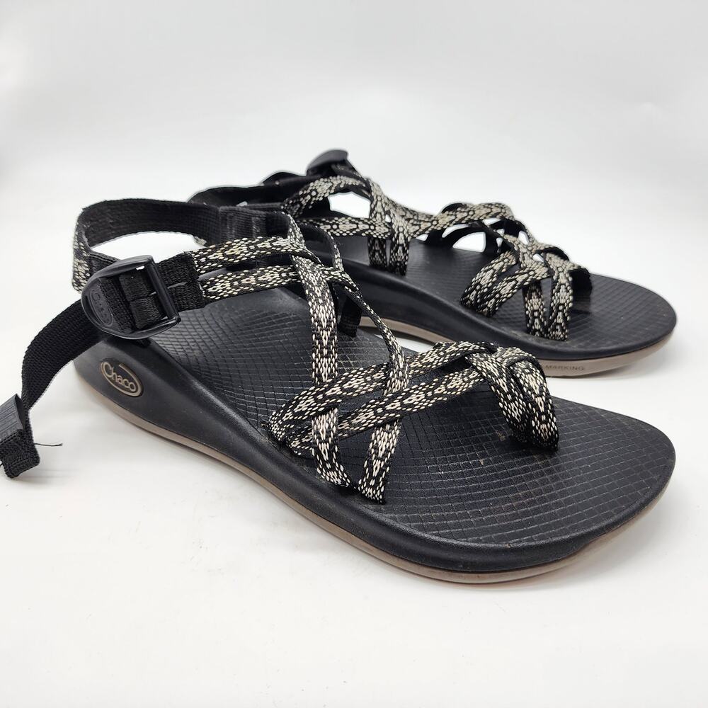 Chaco Z/X2 Dual Strap Classic Sandals Black White Women's 8‎